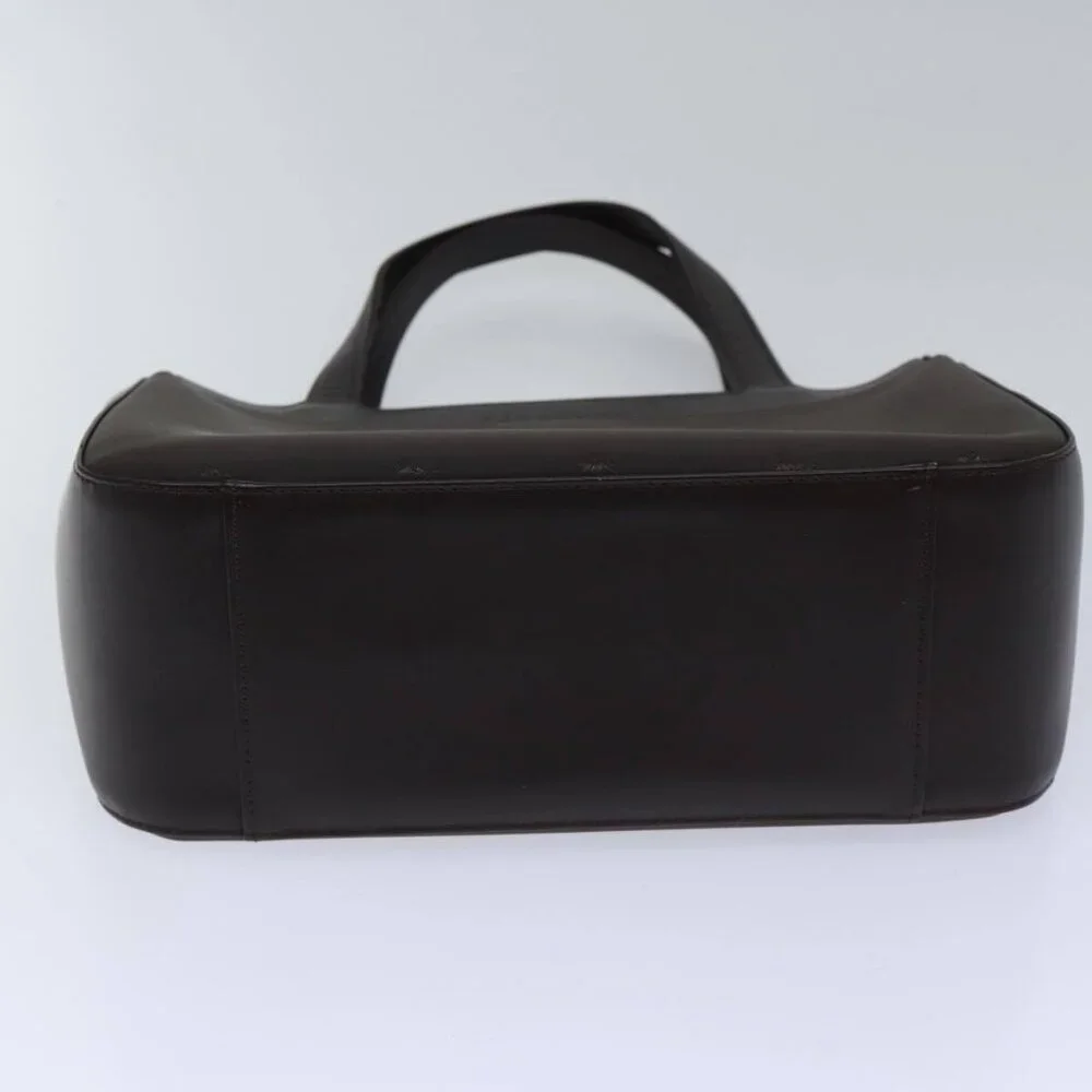 BURBERRY Hand Bag Nylon Leather Brown Silver - Picture 10 of 15